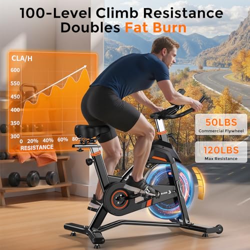 YOSUDA Magnetic Exercise Bike with Bluetooth, 350LB Capacity Indoor Cycling Bike D61153