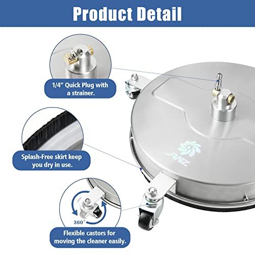 JANZ Pressure Washer Surface Cleaner 14 Inch with 4 Wheels J74032
