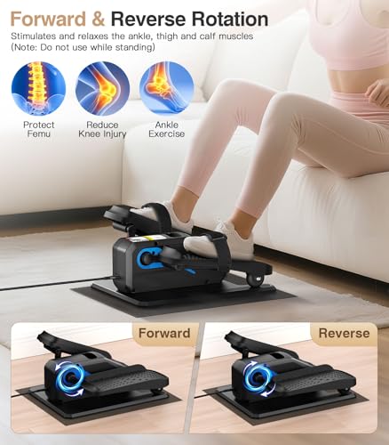 Under Desk Elliptical Machine, Portable Seated Pedal Exerciser for Seniors and Adults O60492