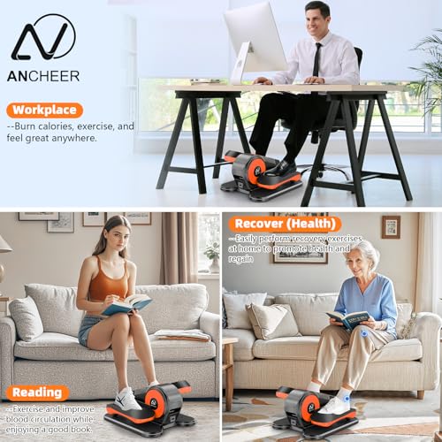 ANCHEER Under Desk Elliptical Machine, Quiet Portable Seated Pedal Exerciser F93140
