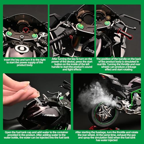 Die Cast Motorcycle 1:6 Scale Kawasaki H2R Alloy Racing Model L8357