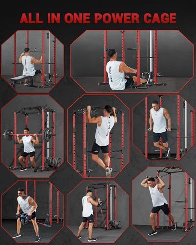 Power Cage with Cable Crossover System for Home Gym, 1600LBS Capacity J50127