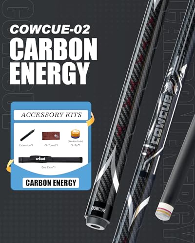 CRICAL Carbon Fiber Pool Cue Stick 58" with 12.5mm Tip J317692