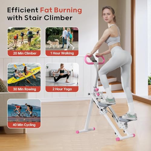 Vertical Climber Stair Stepper with Adjustable Handlebar for Home U9704