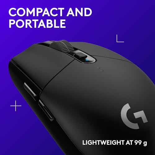 Logitech G305 LIGHTSPEED Wireless Gaming Mouse, Hero 12K Sensor, Black O4133