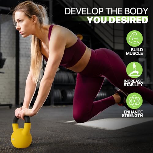 10/15/20LB Neoprene Coated Cast Iron Kettlebell for Strength Training W5749