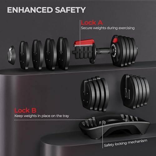 Yaheetech Adjustable Dumbbell Set with Anti-Slip Handle for Home Gym J871148