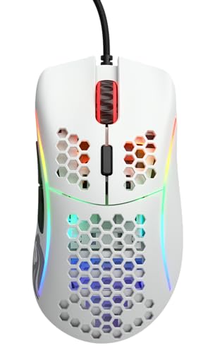 Glorious Model D Wired Gaming Mouse - 68g Honeycomb RGB Ergonomic, Matte White M160012