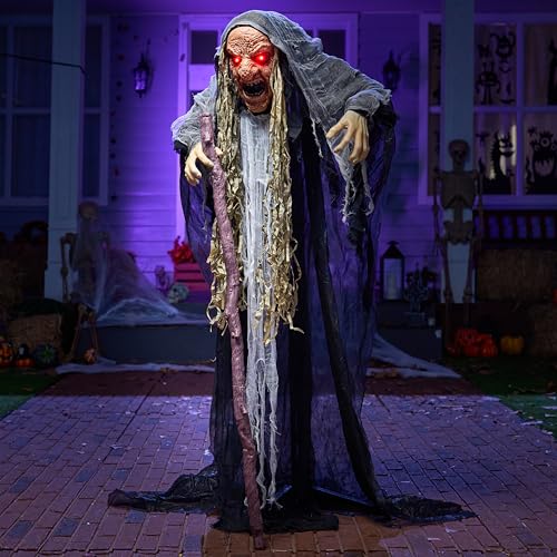 JOYIN 65" Halloween Animatronics Ghost Decor with Sound for Outdoor T10357