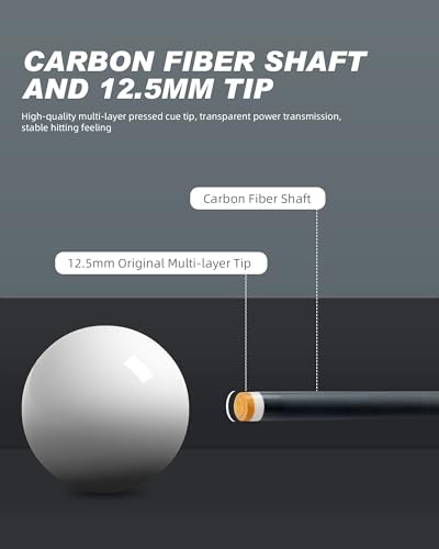 CRICAL Carbon Fiber Pool Cue Stick 58" with 12.5mm Tip J317692