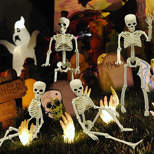 Life Size Skeleton with Posable Joints for Halloween Decor R4204