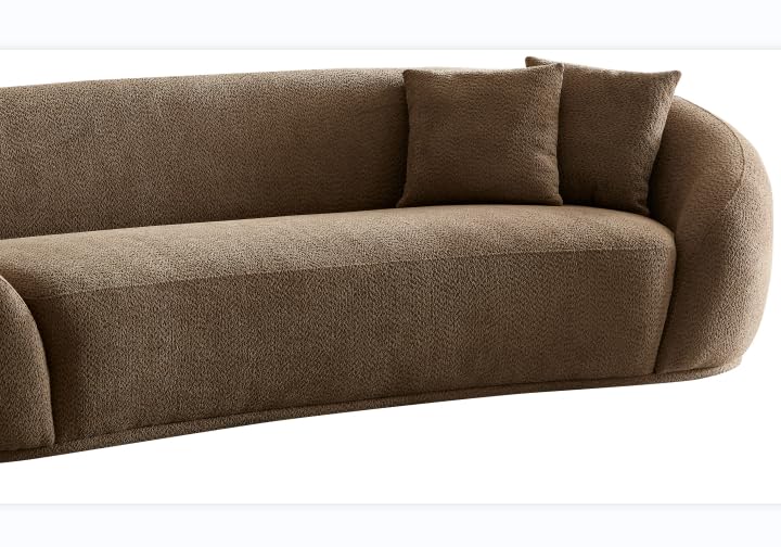 103.15" Curved Boucle Sofa for Living Room, Cream S864