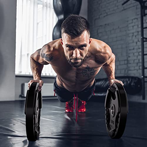 RitFit Olympic Rubber Grip Plates 2-Inch for Barbell Weightlifting Strength Training Z70542