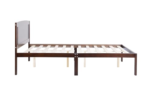Solid Pine Wood Platform Bed Frame with Headboard, Twin, Grey N225