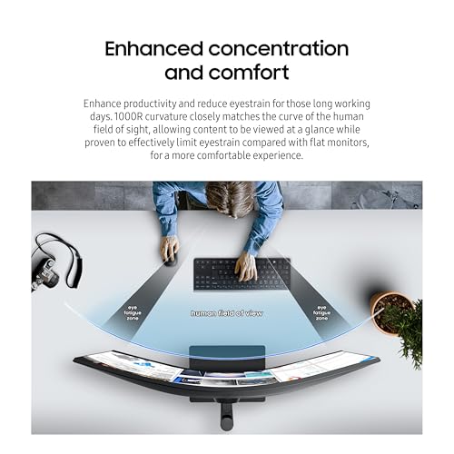 SAMSUNG Viewfinity S65UA 34-Inch Ultrawide QHD Curved Monitor, 100Hz, USB-C, Black B208