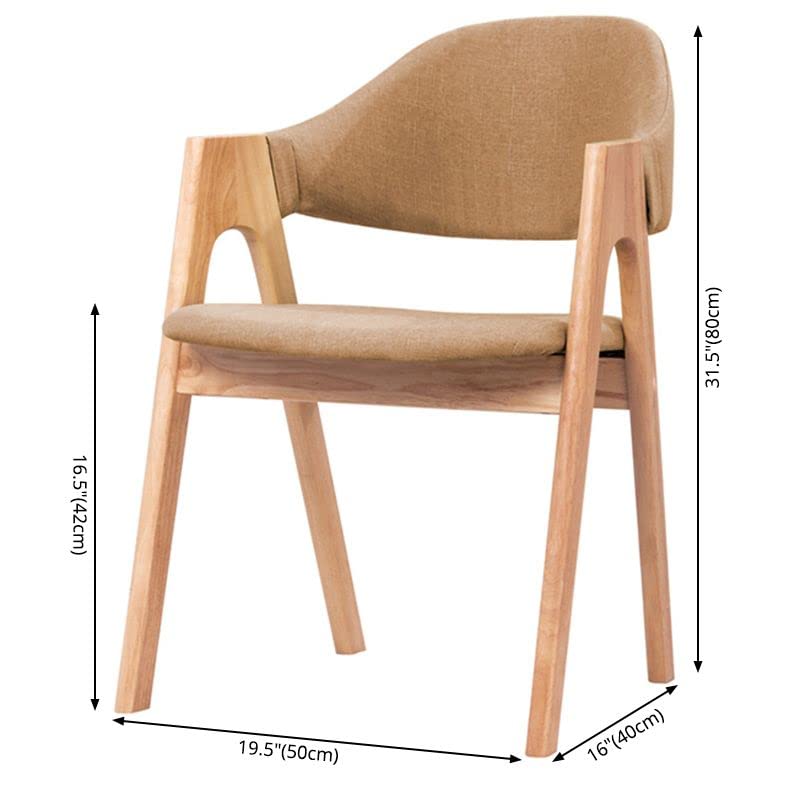 CraftThink Modern Dining Chairs 4-Piece Upholstered Arm Chair Natural Wood Side Chair Brown Walnut P293
