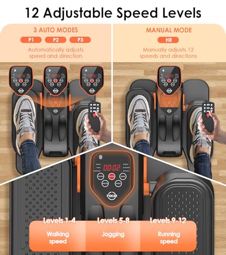 Under Desk Elliptical Machine, Portable Seated Pedal Exerciser with Remote Control O444206