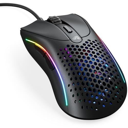 Glorious Model D Wired Gaming Mouse - 68g Honeycomb RGB Ergonomic, Matte White M160012