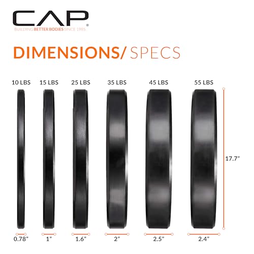 CAP Barbell 2-Inch Olympic Bumper Plate Weight Set O371151