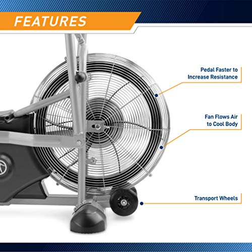 Marcy Air-Resistance Exercise Fan Bike with Dual Action Handlebars R489523