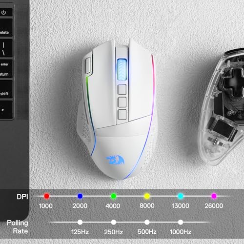 Redragon M810 Pro Wireless Gaming Mouse, 10000 DPI, RGB Backlit K36063