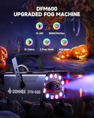 Donner 600W Fog Machine with LED Lights and Wireless Remote T87719