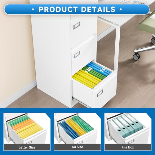 2 Drawer Vertical File Cabinet with Lock for Letter Size, Steel Office Storage Y50014