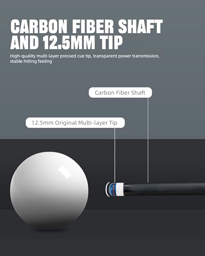 CRICAL Carbon Fiber Pool Cue Stick 58" with 12.5mm Tip J317692