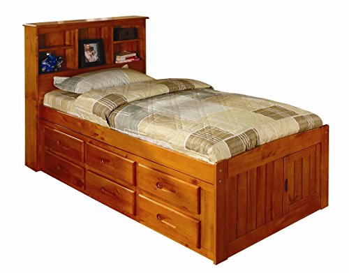 Discovery World Furniture White Full Bookcase Bed with 6 Drawers Z895159