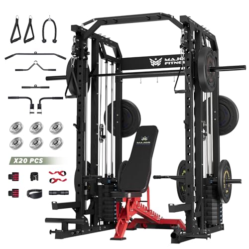 Major Fitness Smith Machine Drone2 Premium All-in-One Home Gym with Aluminum Pulley Set J82580
