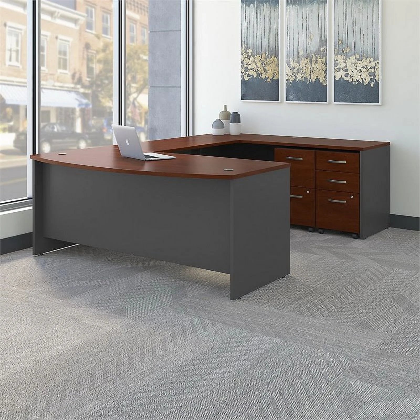 Scranton & Co 72" U-Shaped Desk with Pedestal J47394