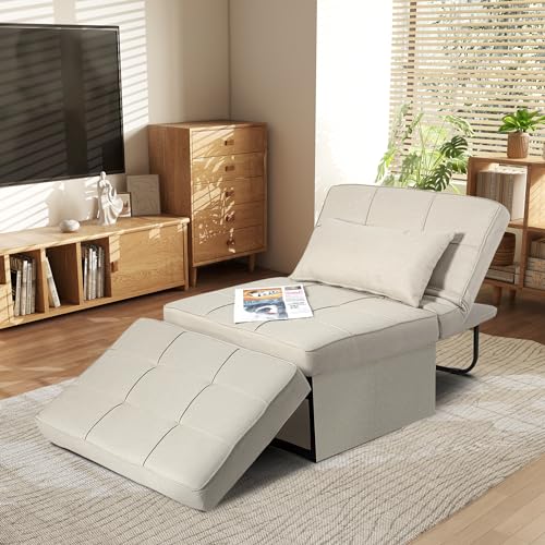 Ottoman Sofa Bed 4-in-1 Sleeper Chair, Gray, 36" F77739