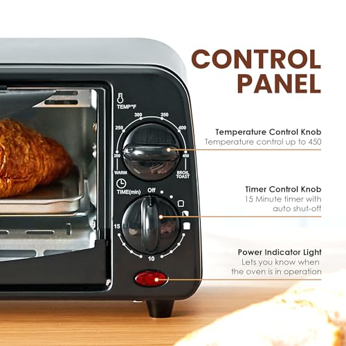 Elite Gourmet ETO236 Compact 2 Slice Toaster Oven, Black C32483
