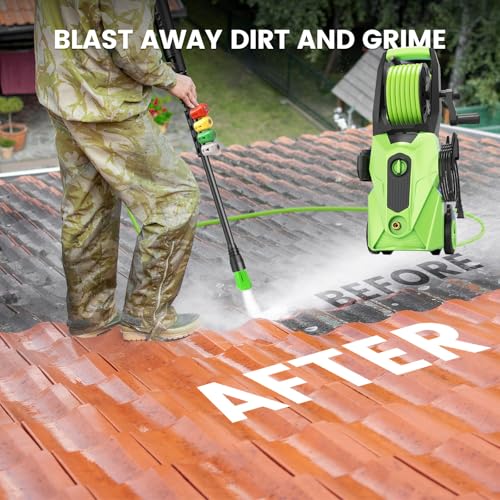 Electric Pressure Washer 5000 PSI 4.0 GPM with 33ft Hose, 4 Nozzles and Foam Cannon M920420