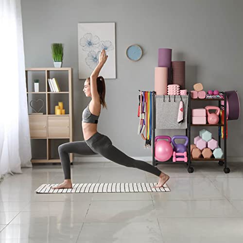 Yoga Mat Storage Rack for Dumbbells and Kettlebells, Home Gym Organizer N713