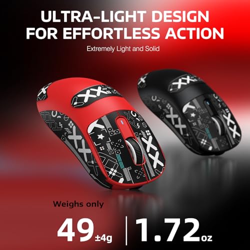ATTACK SHARK X3 Wireless Gaming Mouse, 49g Ergonomic, PAW3395 26K DPI, White C238377