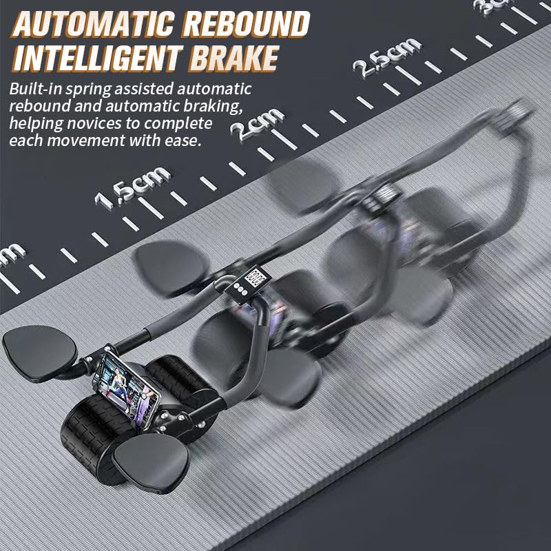 Ab Roller Wheel with Timer & Knee Mat, Automatic Rebound with Elbow Support D421