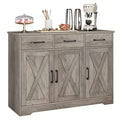 HOSTACK Modern Farmhouse Sideboard Buffet Cabinet with Barn Doors, White U8843