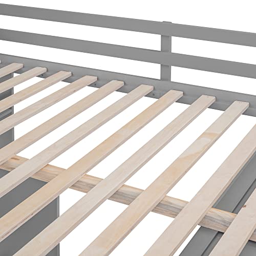 Harper & Bright Designs Full Loft Bed with Desk, Wardrobe, Solid Wood N868457