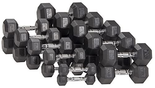 Rubber Coated Hex Dumbbell Weight Set R443