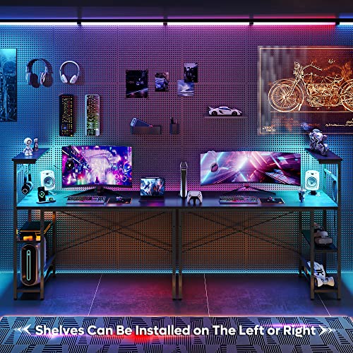 Bestier Gaming Desk with LED Lights, 51.3 Inch Computer Desk Q970