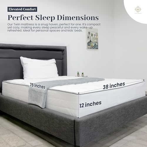 Twin Bed Mattress 12 Inch Hybrid with Pocketed Coils and Comfort Foam K18116