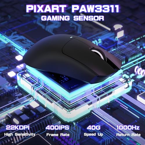 Attack Shark X11SE Wireless Gaming Mouse, Tri-Mode 22K DPI, 59g, Berry Red Y3775