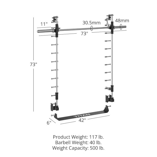 Titan Fitness X-3 Series 80" Smith Machine Power Rack Attachment with Olympic Bar J380530