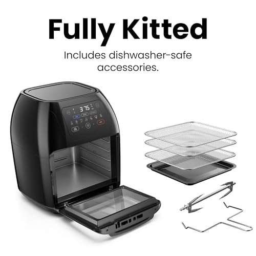 CHEFMAN Multifunctional Digital Air Fryer Rotisserie Dehydrator Convection Oven, 10L, Black B811909