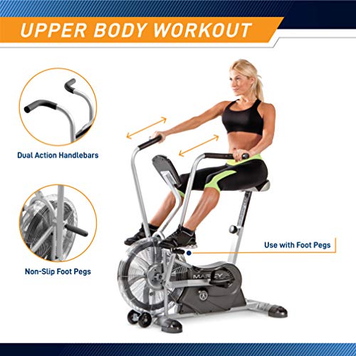 Marcy Air-Resistance Exercise Fan Bike with Dual Action Handlebars R489523