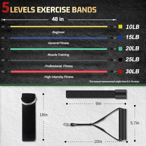 VEICK Resistance Bands with Handles for Home Workout O75059