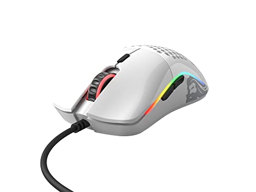 Glorious Model D Wired Gaming Mouse - 68g Honeycomb RGB Ergonomic, Matte White M160012