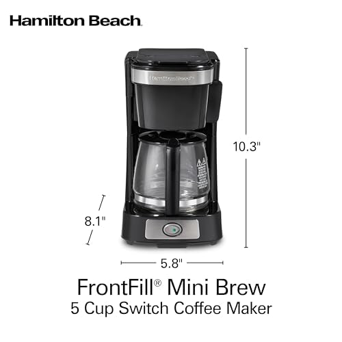 Hamilton Beach 5 Cup Drip Coffee Maker with Programmable Clock, Black & Stainless Steel S78391