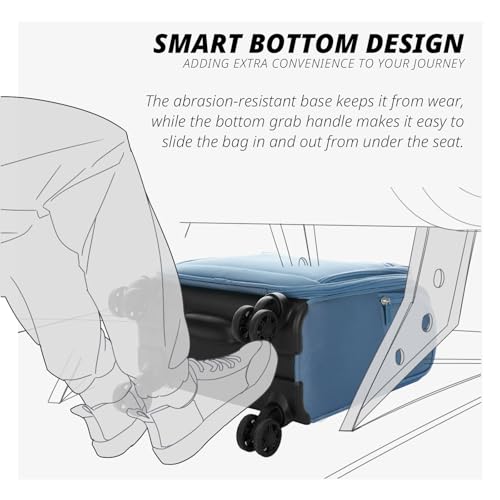 Verage Under Seat Luggage with Wheels, Softside Spinner Carry On, Navy 14-Inch A51804